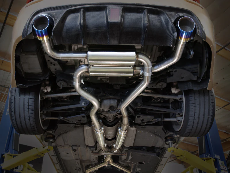 aFe 14-15 Infiniti Q50 (V37) V6 3.7L Takeda 2-1/2in SS Cat-Back Exhaust System w/ Carbon Fiber Tips - Image 4