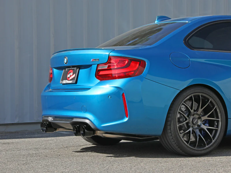 aFe 16-18 BMW M2 L6-3.0L MACH Force-Xp 3in to 2.5in 304 SS Cat-Back Exhaust System-Quad Black Tips - Image 2