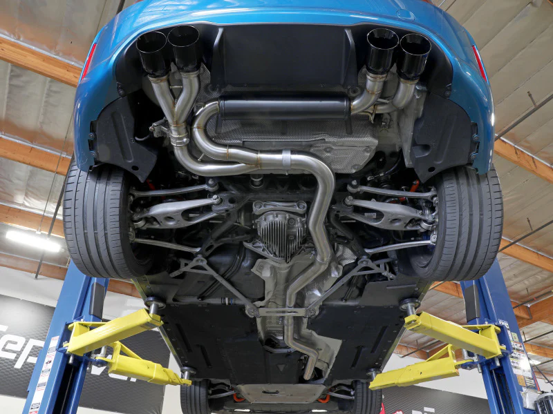 aFe 16-18 BMW M2 L6-3.0L MACH Force-Xp 3in to 2.5in 304 SS Cat-Back Exhaust System-Quad Black Tips - Image 4