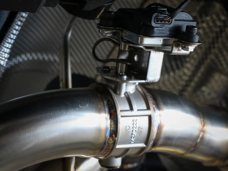 aFe 18-20 Audi RS5 Coupe MACH Force-Xp 3in to 2.5in 304 SS Axle-Back Exhaust System (Quad Black Tip) - Image 3