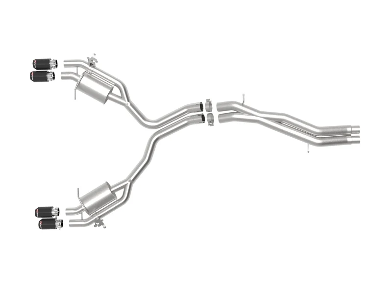 aFe 18-20 Audi RS5 Coupe MACH Force-Xp 3in to 2.5in 304 SS Axle-Back Exhaust System-Quad Carbon Tips - Image 8