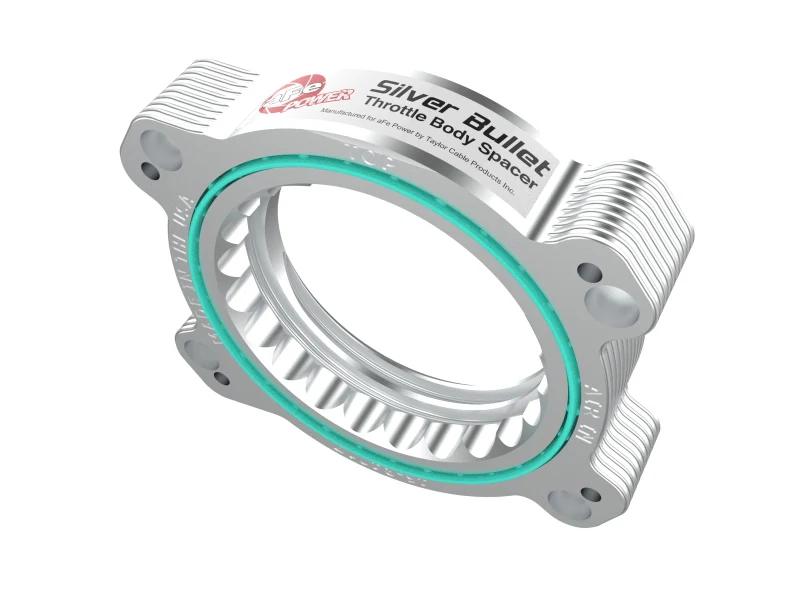aFe 2020 Vette C8 Silver Bullet Aluminum Throttle Body Spacer Works w/ Factory Intake Only - Silver - Image 6