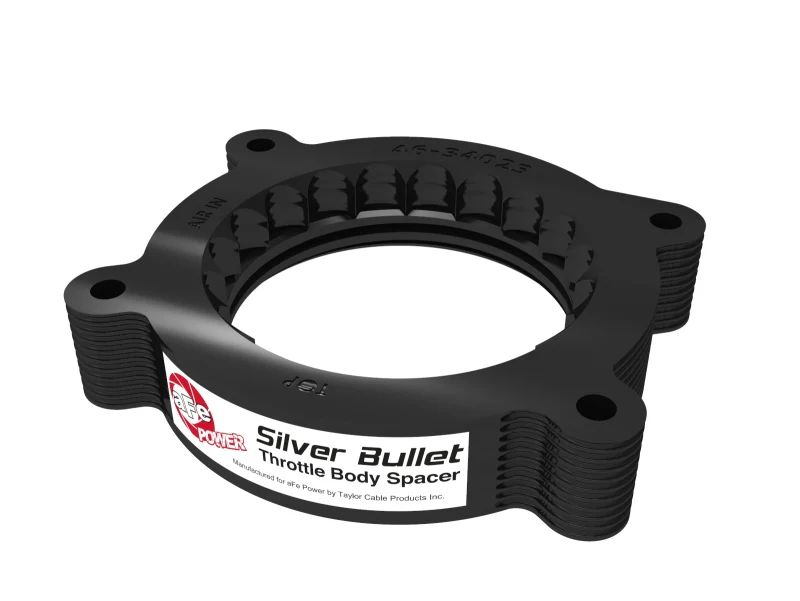 aFe 2020 Vette C8 Silver Bullet Aluminum Throttle Body Spacer / Works With aFe Intake Only - Black - Image 7