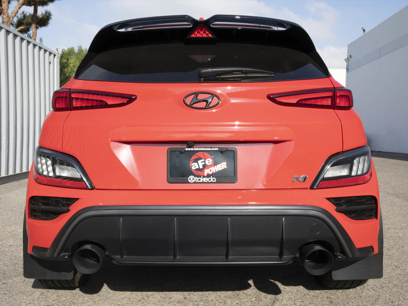 aFe 22-23 Hyundai Kona N L4 2.0L(t) Takeda 3in 304 SS Cat-Back Exhaust System w/ Black Tips - Image 2