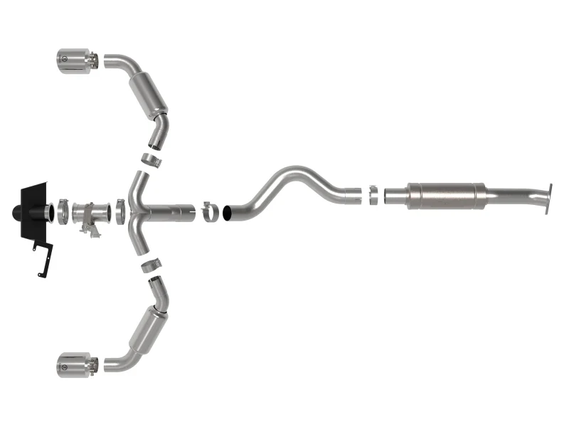 aFe 23-24 Toyota GR Corolla L3 1.6L (t) Gemini XV 3in to 2-1/2in Cat Back Exhaust w/ Polished Tips - Image 6