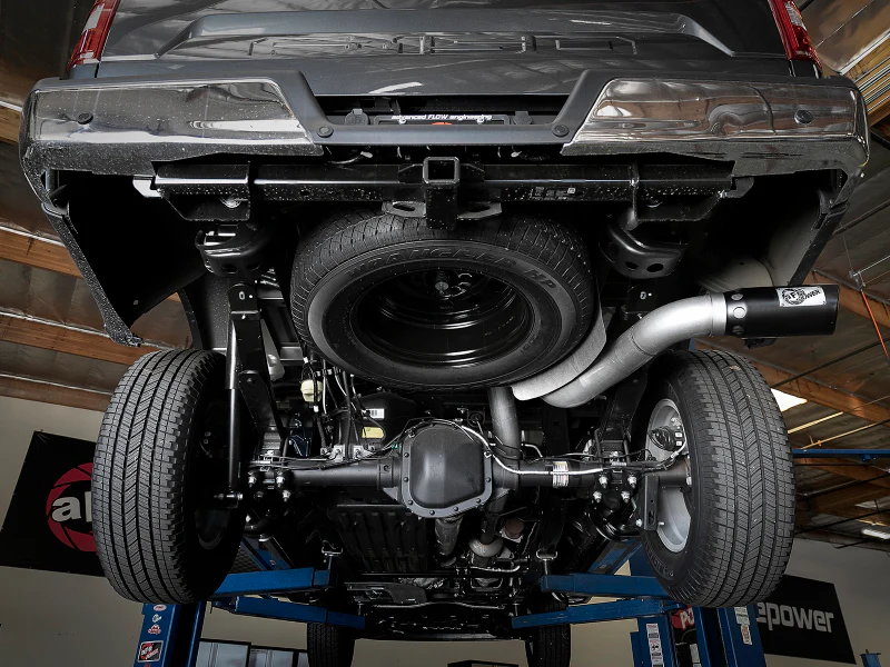 aFe Atlas 4in Aluminized Steel DPF-Back Exh 18-19 Ford F-150 V6-3.0L (td) w/ Black Tip - Image 2