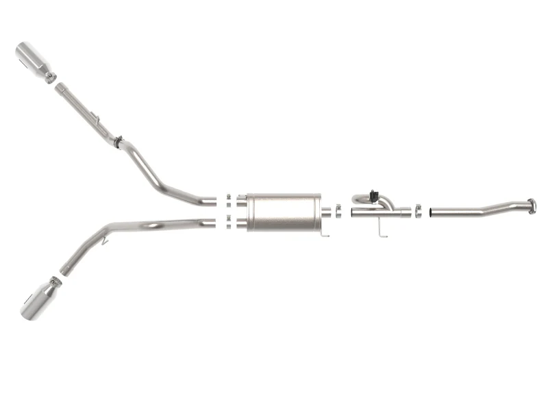 aFe Gemini XV 3in 304 SS Cat-Back Exhaust 15-20 Ford F-150 V6 2.7L/3.5 w/ Polished Tips - Image 10