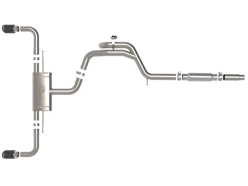 aFe Gemini XV 3in to 2 1/2in 304 SS Cat-Back Exhaust 22-23 Volkswagen GTI (MK8) 2.0L w/ Carbon Tips - Image 6