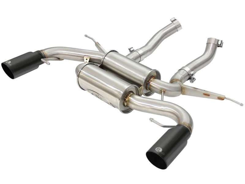 aFe MACHForce XP 2.5in Axle Back Stainless Exhaust w/ Black Tips 07-13 BMW 335i 3.0L L6 (E90/92) N55 - Image 2