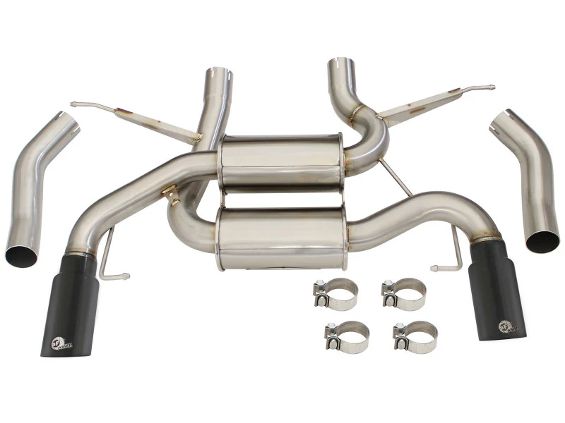aFe MACHForce XP 2.5in Axle Back Stainless Exhaust w/ Black Tips 07-13 BMW 335i 3.0L L6 (E90/92) N55 - Image 7