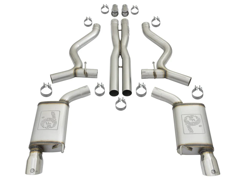 aFe MACHForce XP 3in Sport Tone Cat-Back Exhausts w/ Polished Tips 15-17 Ford Mustang V6/V8 - Image 6