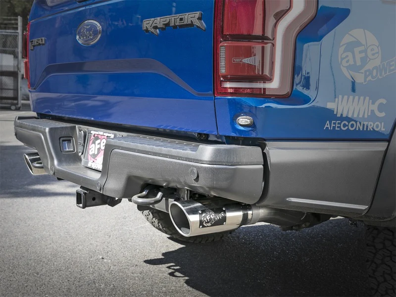 aFe MACHForce-XP 3in to 3-1/2in 304 SS Cat-Back Exhaust w/Polished Tips 17-18 Ford F-150 Raptor 3.5L - Image 2