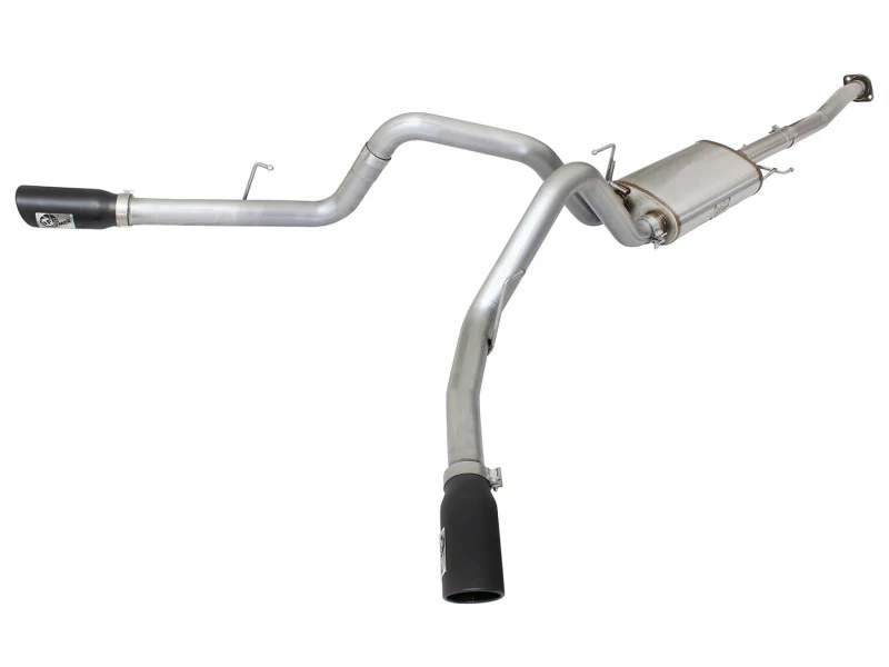 aFe MACHForce XP Exhaust 3in SS Dual Side Exit CB w/ Black Tips 15 Ford F150 Ecoboost V6-2.7L/3.5L - Image 2
