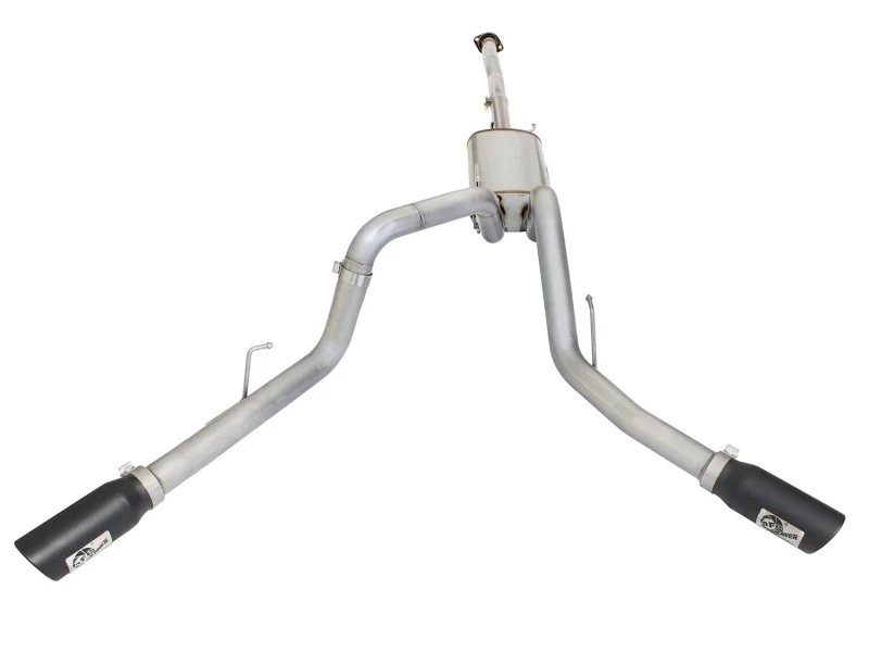aFe MACHForce XP Exhaust 3in SS Dual Side Exit CB w/ Black Tips 2015 Ford F150 5.0L V8 CC/SB EC/LB - Image 3
