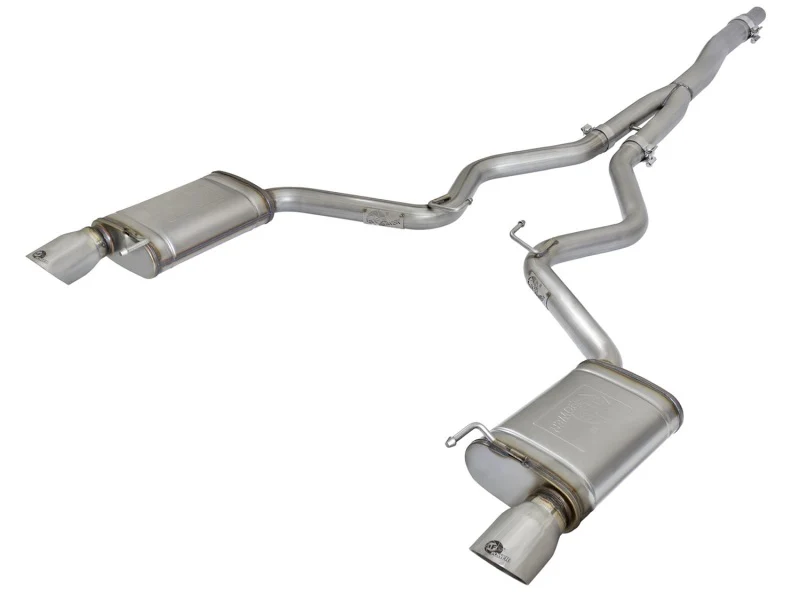 aFe MACHForce XP Exhausts Cat-Back SS-304 EXH w/ Polished Tips 15-16 Ford Mustang EcoBoost 2.3L (t) - Image 2