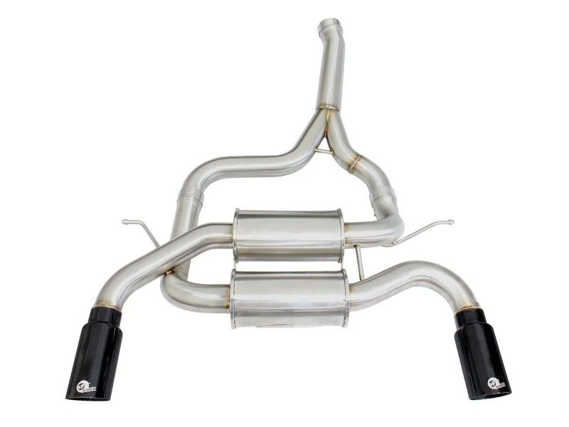 aFe MACHForce XP SS-304 Black Tip 2.5in Dia Axle Back Exhaust 12-15 BMW 335i (F30) 3.0L (t) - Image 3