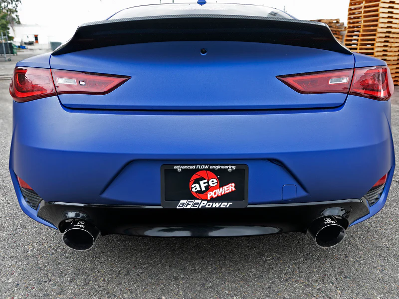 aFe POWER Takeda 2.5in 304 SS Axle-Back Exhaust w/ Black Tips 17-19 Infiniti Q60 V6-3.0L (tt) - Image 2
