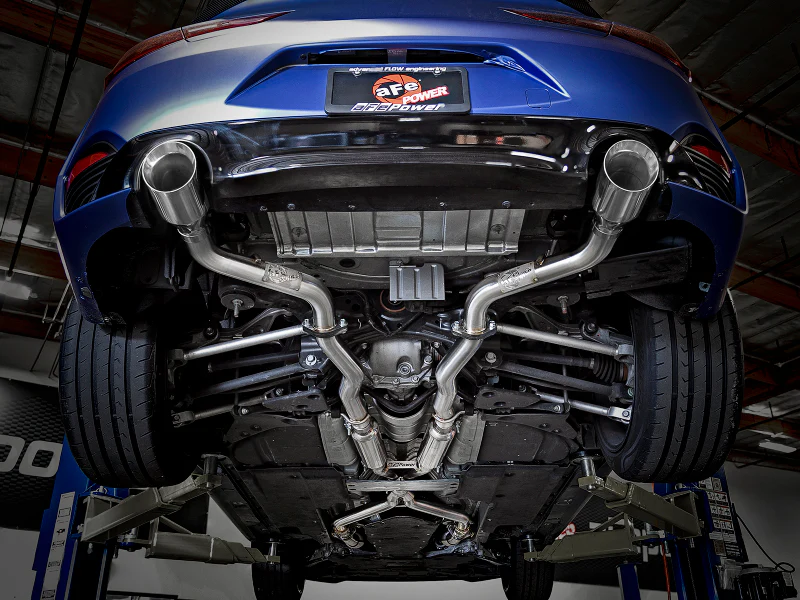 aFe POWER Takeda 2.5in 304 SS CB Exhaust w/ Polished Tips 17-19 Infiniti Q60 V6-3.0L (tt) - Image 4