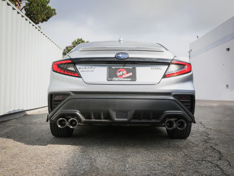 aFe POWER Takeda 3in to 2-1/2in 304 SS Cat-Back Exhaust w/ Polished Tips 22-23 Subaru WRX H4-2.4L(t) - Image 2
