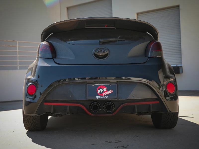 aFe Takeda 13-17 Hyundai Veloster L4-1.6L 2-1/2in 304 SS Axle-Back Exhaust w/ Black Tips - Image 4