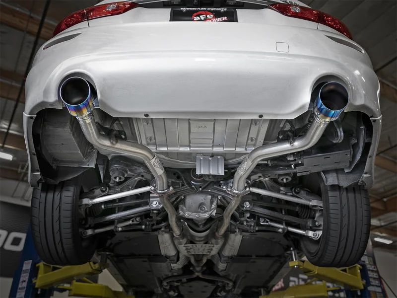 aFe Takeda 2.5in 304 SS Axle-Back Exhaust w/ Blue Flame Tips 16-18 Infiniti Q50 V6-3.0L (tt) - Image 3
