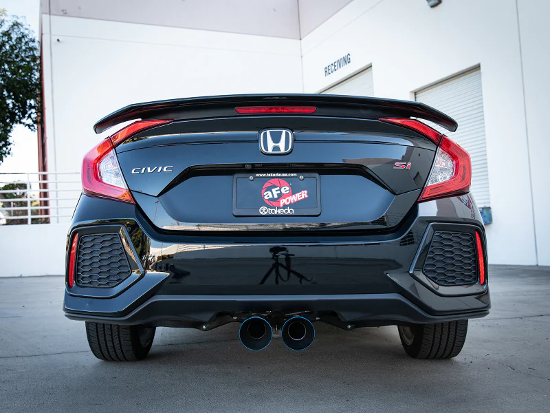 aFe Takeda 2.5in 304 SS Cat-Back Exhaust System w/ Blue Tips 17-20 Honda Civic Si Sedan I4 1.5L - Image 3