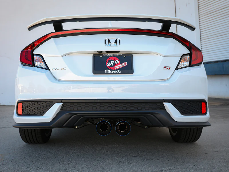 aFe Takeda 2.5in 304SS Cat-Back Exhaust System 17-20 Honda Civic SI Coupe L4-1.5L (t) - BL Flame Tip - Image 4