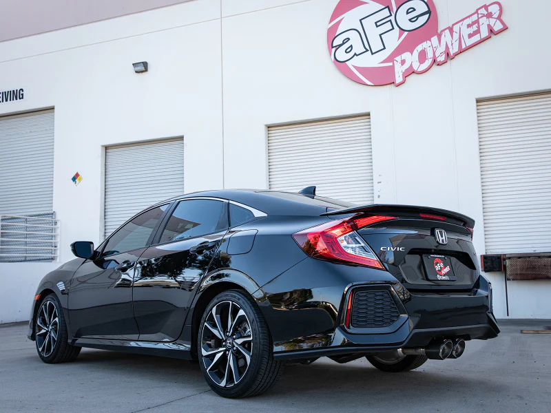 aFe Takeda 2.5in 304SS Cat-Back Exhaust System w/ Carbon Tips 17-20 Honda Civic Si Sedan I4 1.5L - Image 2