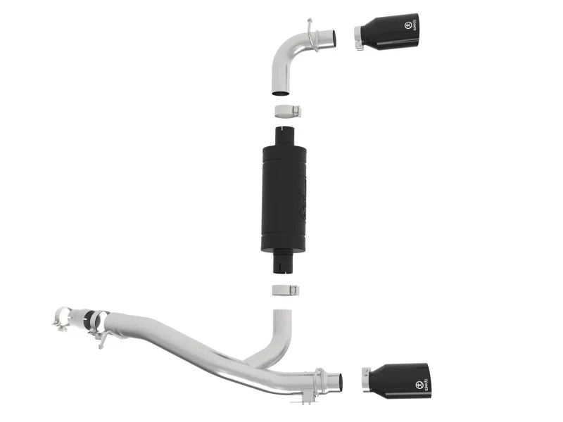 aFe Takeda 3in 304 SS Axle-Back Exhaust System w/ Black Tip 16-18 Ford Focus RS 2.3L (t) - Image 7
