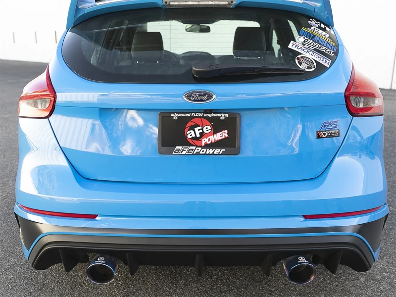 aFe Takeda 3in 304 SS Cat-Back Exhaust System w/ Blue Flame Tip 16-18 Ford Focus RS I4-2.3L (t) - Image 2