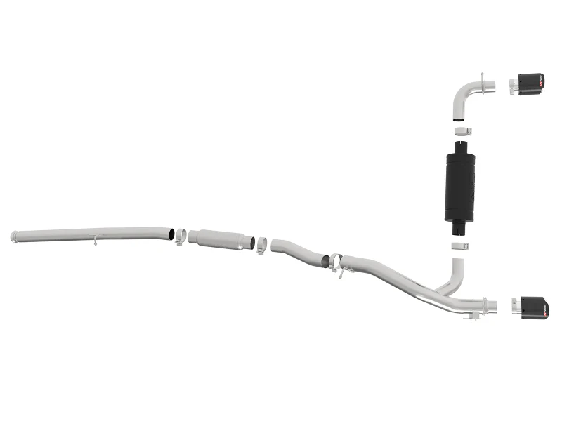 aFe Takeda 3in 304 SS Cat-Back Exhaust System w/ Carbon Fiber Tips 16-18 Ford Focus RS I4-2.3L (t) - Image 8