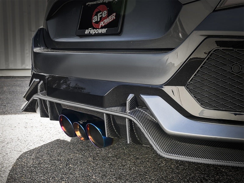 aFe Takeda 3in 304 SS Cat-Back Exhaust w/ Blue Flame Tips 2017+ Honda Civic Type R I4 2.0L (t) - Image 5