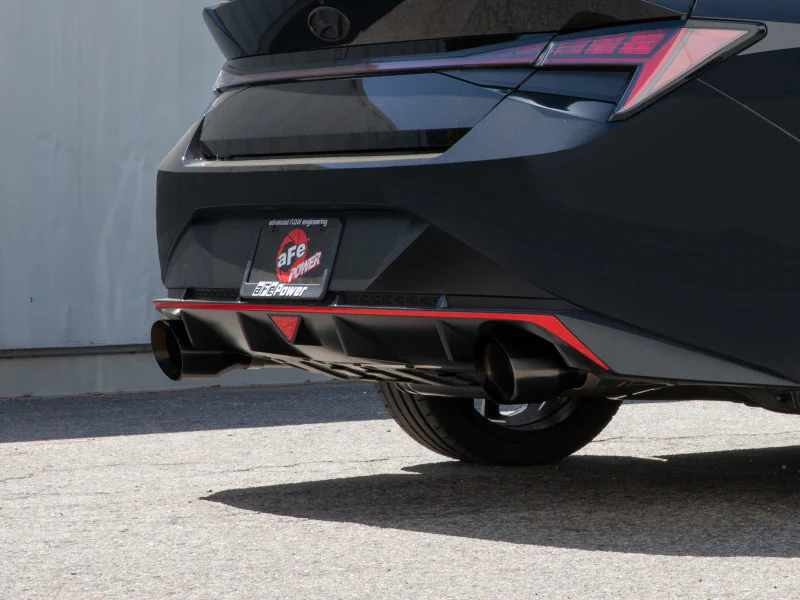 aFe Takeda Hyundai Elantra N 22-23 L4-2.0L (t) 3in SS Axle-Back Exhaust System w/ Black Tips - Image 2