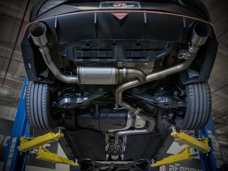 aFe Takeda Hyundai Elantra N 22-23 L4-2.0L (t) 3in SS Axle-Back Exhaust System w/ Black Tips - Image 3