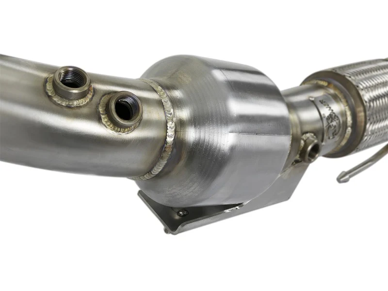 aFe Twisted Steel 3in. 304 SS Catted Series Downpipe 16-18 Ford Focus RS I4-2.3L (t) - Image 5