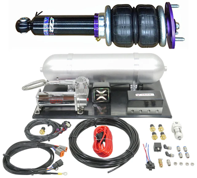 D2 Racing Air Struts w/ VERA AccuAir e+ Connect Pressure 14+ Porsche Macan Base AWD