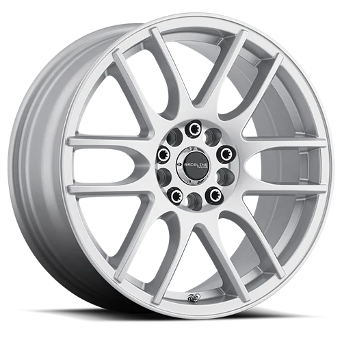 Raceline Aluminum Wheels 18x7.5 Mystique 141S Gloss Silver 42 Offset 5 on 110/5 on 114.3 Bolt Pattern 72.62 Bore