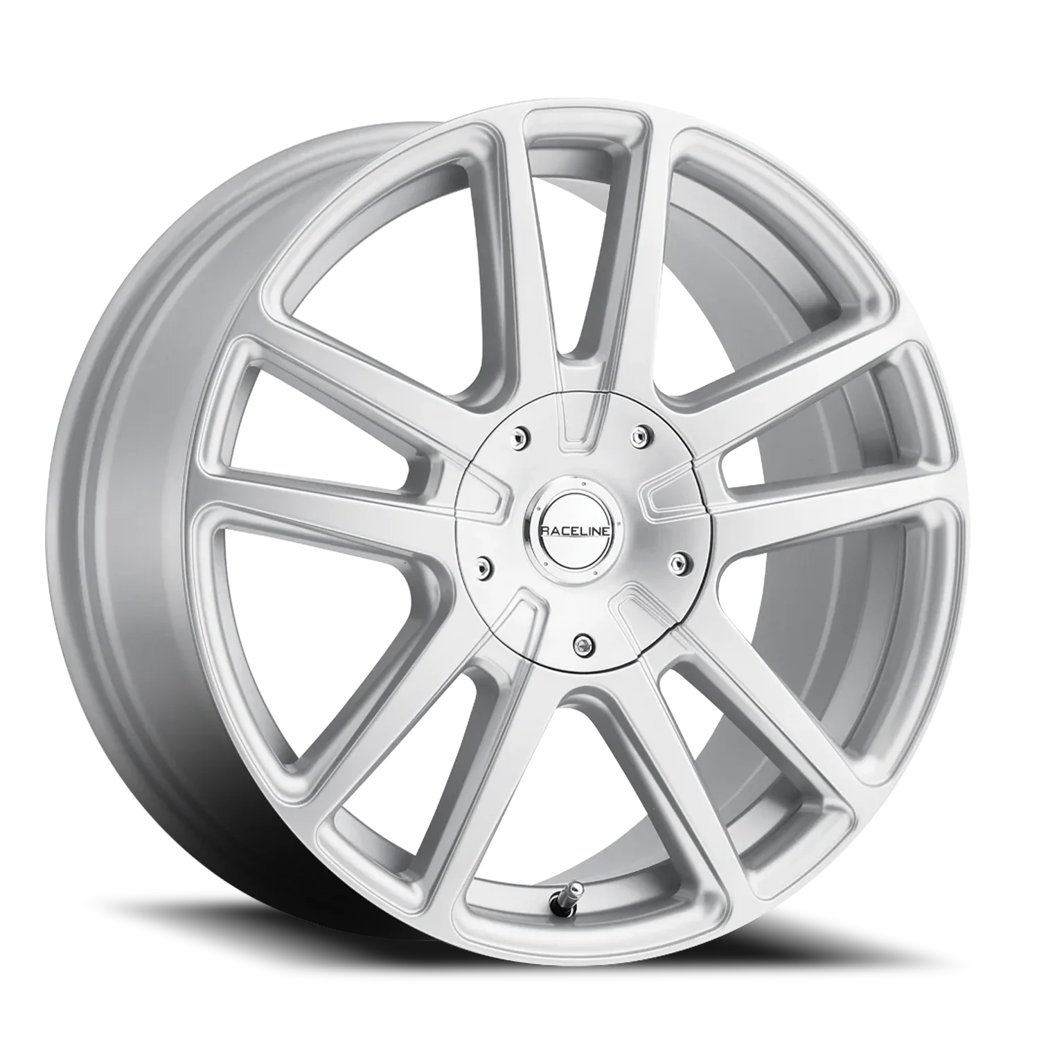 Raceline Aluminum Wheels 18x8 Encore 145S Hyper Silver Split Spoke 40 Offset 5 on 114.3/5 on 127 Bolt Pattern 72.62 Bore
