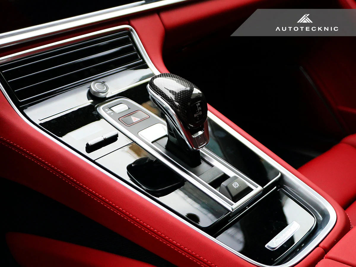 AutoTecknic Carbon Fiber Gear Selector Cover - Porsche 971 Panamera 2017-Up - Image 6