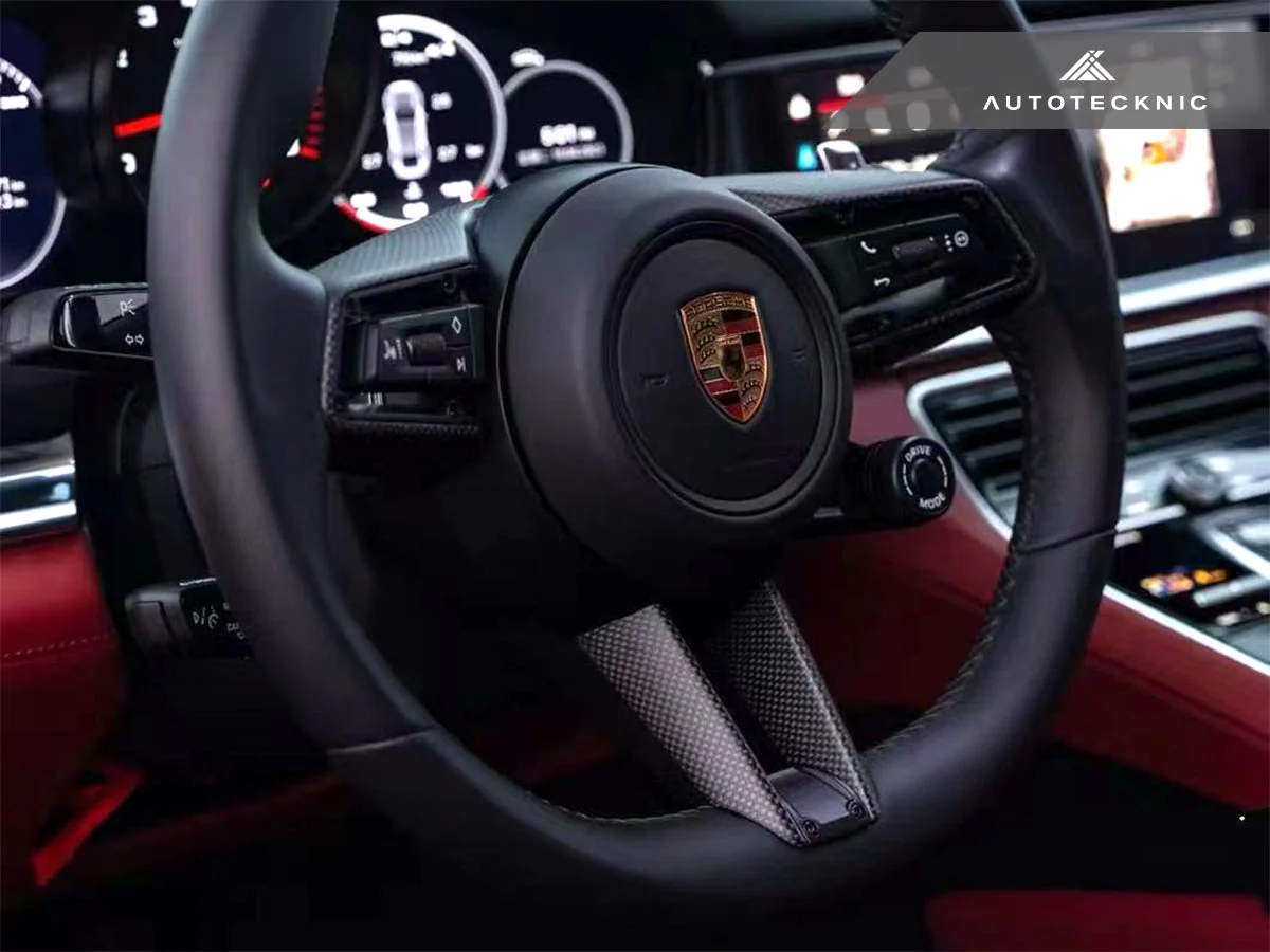 AutoTecknic Carbon Fiber Steering Wheel Trim - Porsche 992 Models - Image 2