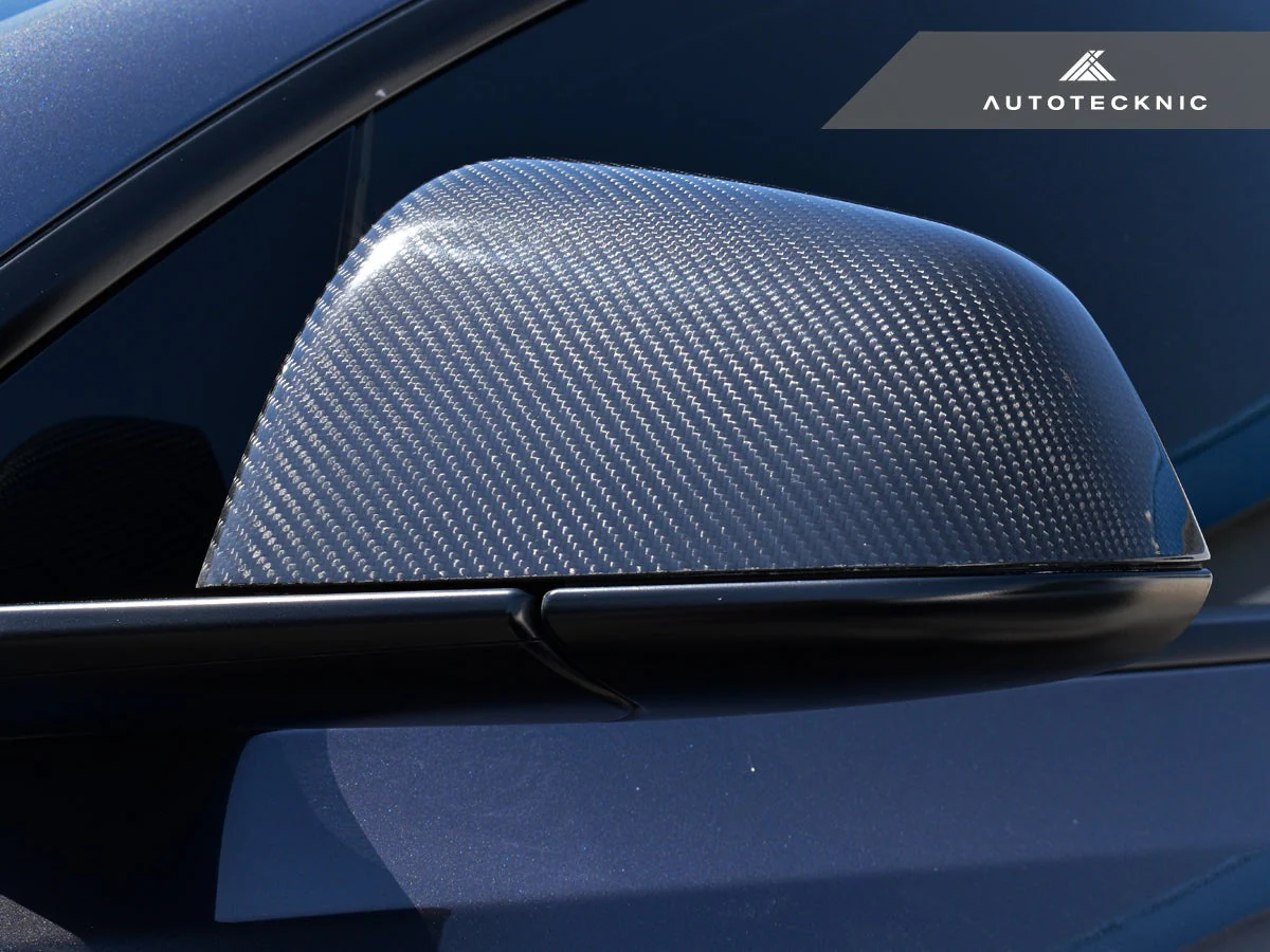 AutoTecknic Dry Carbon Fiber Mirror Covers - Tesla Model Y - Image 6