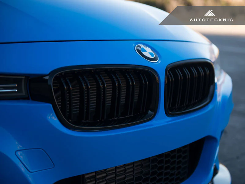 AutoTecknic Dual-Slats Gloss Black Front Grille Set - F30 3-Series - Image 2