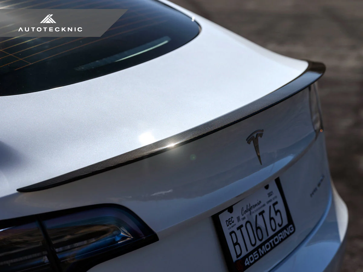 AutoTecknic Performance Dry Carbon Trunk Spoiler - Tesla Model 3 - Image 9