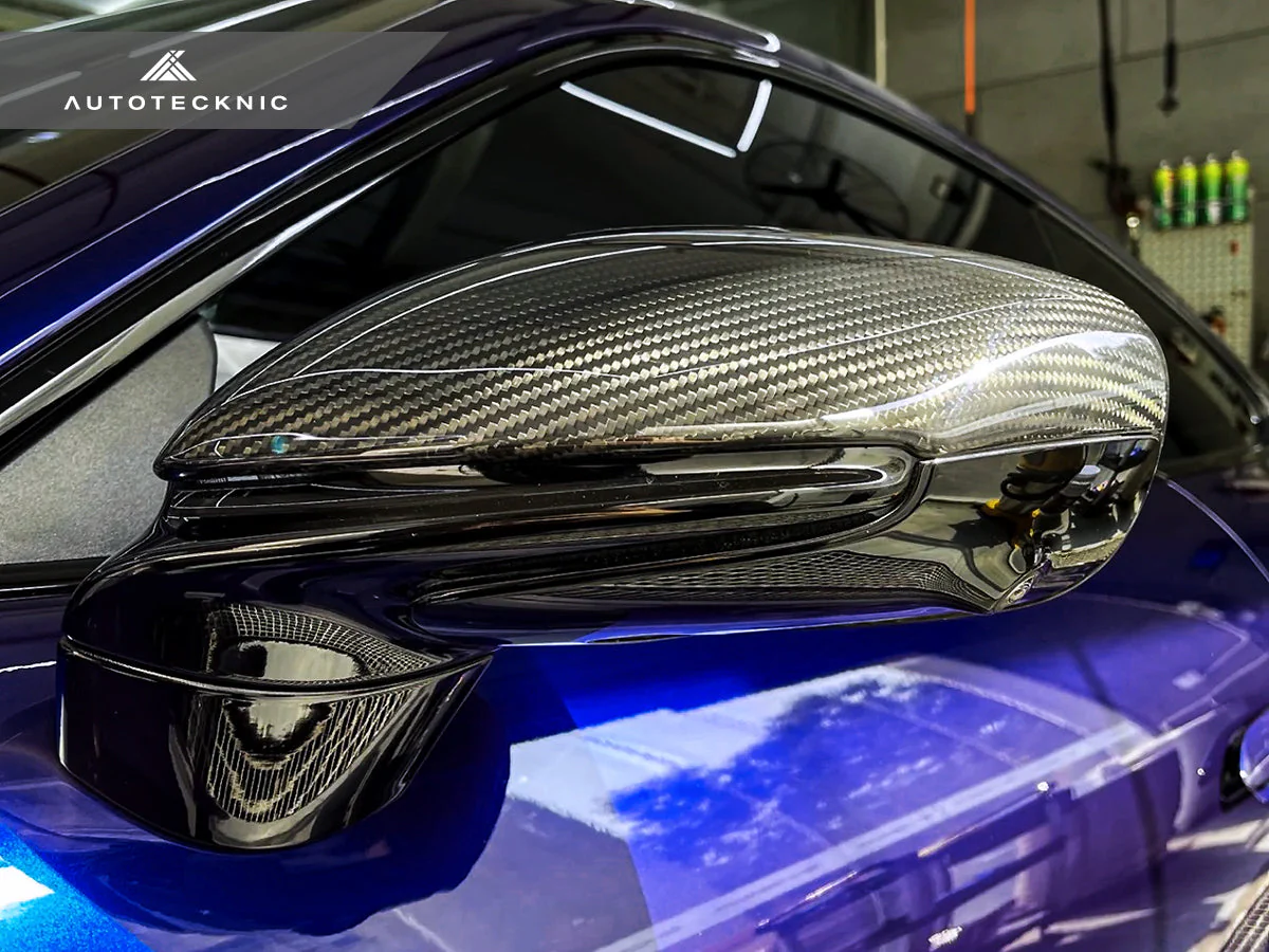 AutoTecknic Replacement Dry Carbon Mirror Covers - Porsche 9J1 Taycan - Image 2