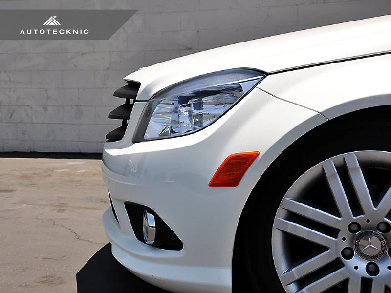 AutoTecknic Stealth Black Front Grille - Mercedes Benz W204 C-Class Sedan (2008-2013) - Image 4