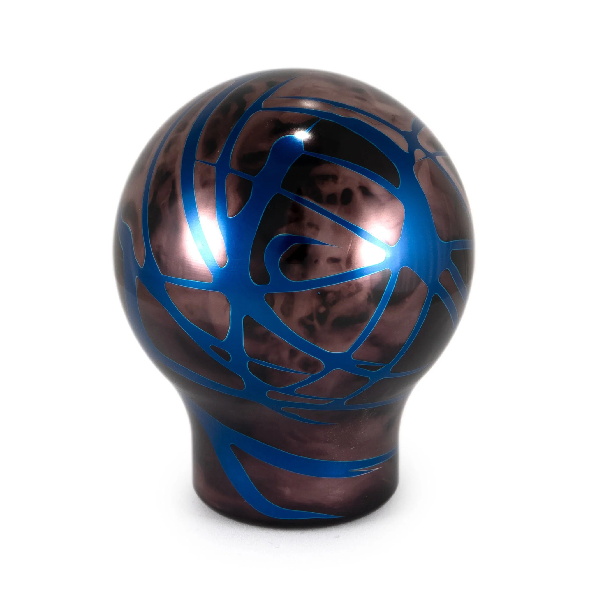 Billetworkz Automatic Shifter - Black Smoke w/ Blue Splash - Fits Subaru CVT: WRX (15–21), Crosstrek (13–23), Forester (14–18), Impreza (12–23), Legacy/Outback (10–14) - Image 4