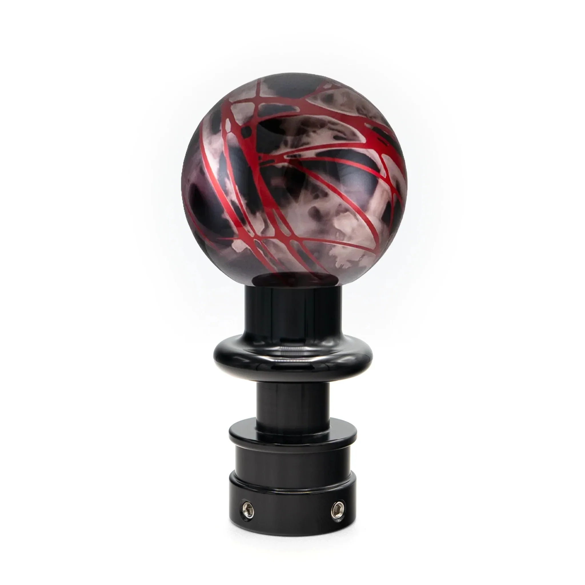 Billetworkz Automatic Shifter - Black Smoke w/ Red Splash - Fits Subaru CVT: WRX (15–21), Crosstrek (13–23), Forester (14–18), Impreza (12–23), Legacy/Outback (10–14)