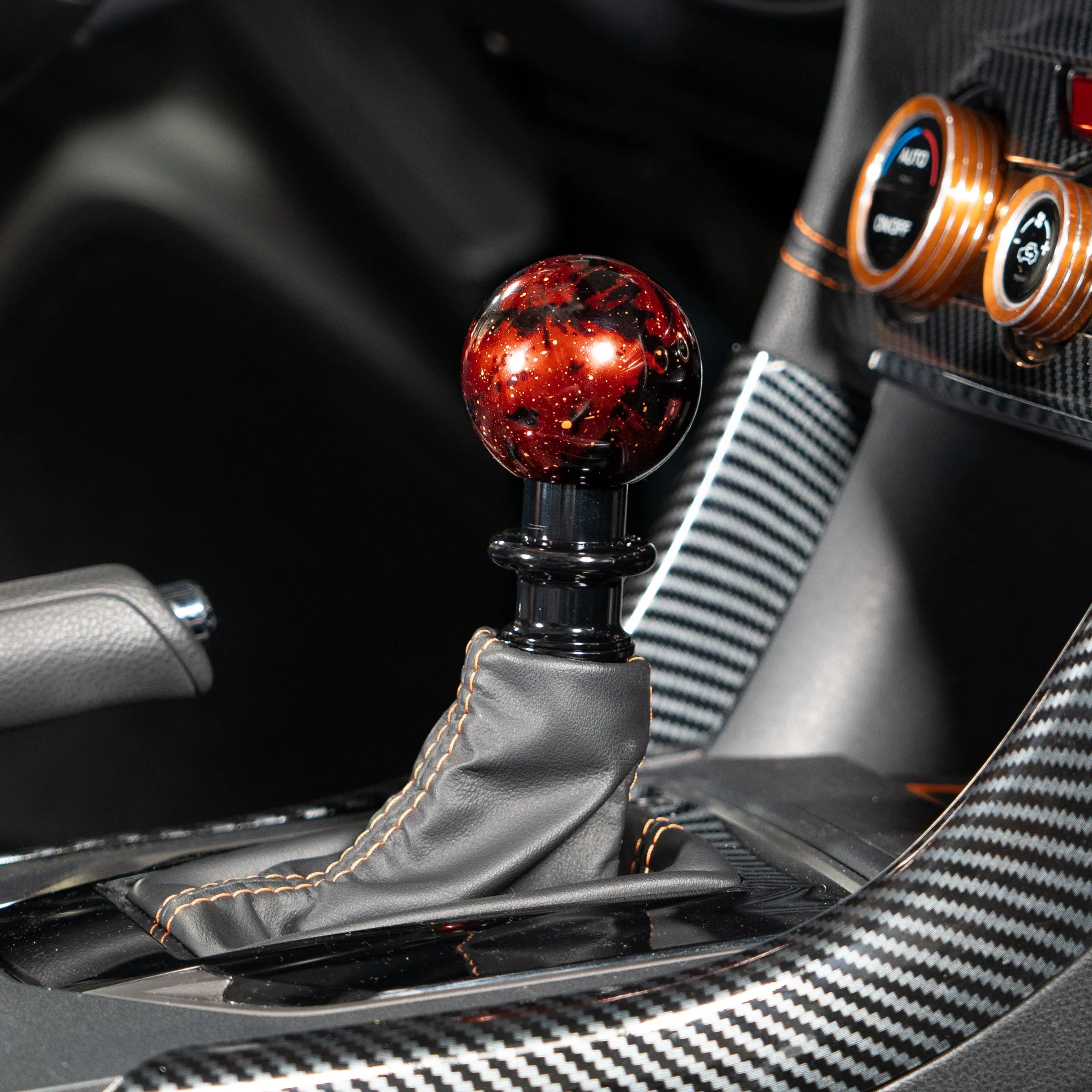 Billetworkz Automatic Shifter - Red Cosmic Space - Fits Subaru CVT: WRX (15–21), Crosstrek (13–23), Forester (14–18), Impreza (12–23), Legacy/Outback (10–14) - Image 2