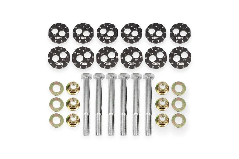 BMR 97-04 Chevrolet Corvette C5 Front & Rear Lower Control Arms Camber Bolt Kit - Black Anodized