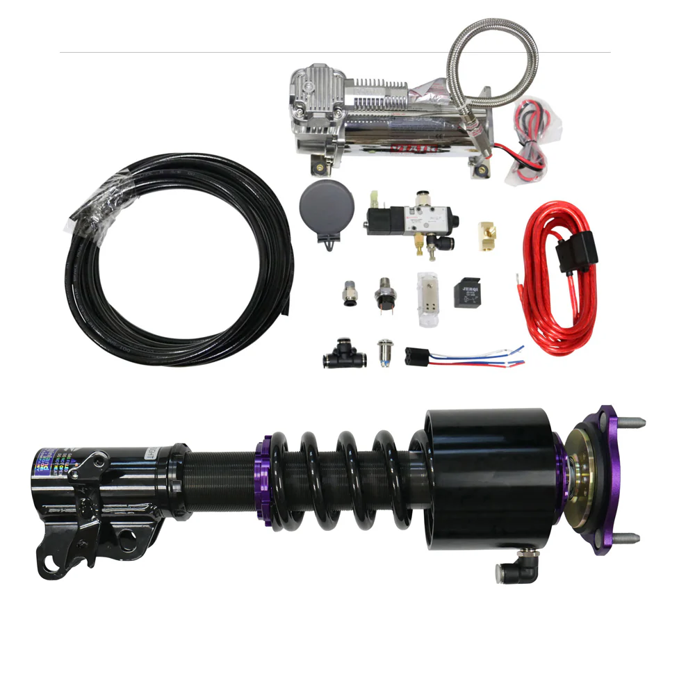 D2 Racing RS Coilovers w/ Front Air Cups + Gold Tankless Control System 90-93 Infiniti Q45